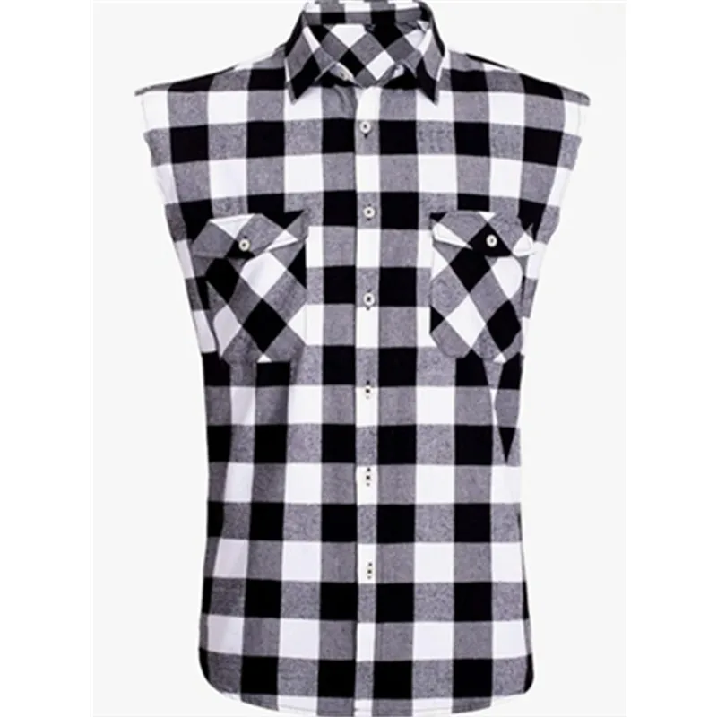 Men's Sleeveless Plaid Front Shirt Beach Cool Tops Baroque Short Sleeve Printed Button Clothing Casual Fashion Blouse casual short sleeved shirt short sleeved shirt button down shirt
