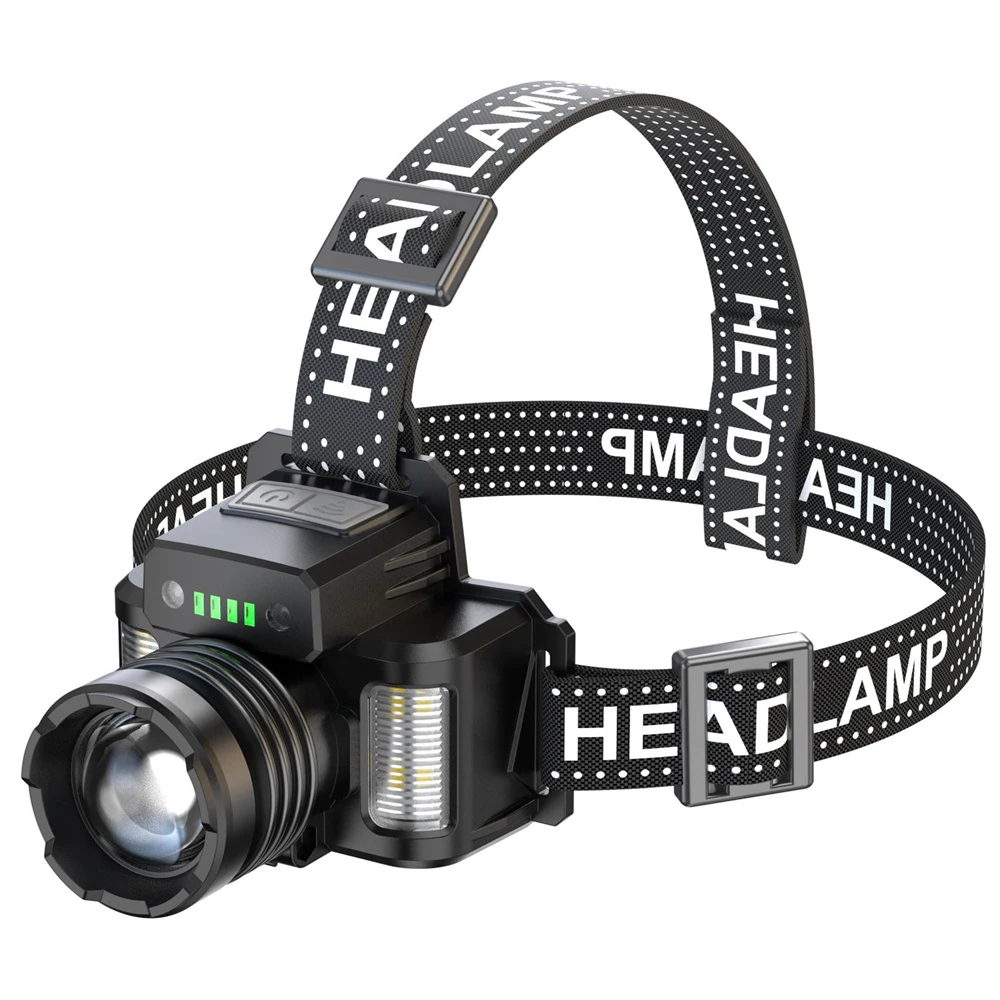 

30W Long Range LED Headlamp Built-in 18650 Batteries Type-C Charging Belt Output Charge Indicator Induction Headlight Camping