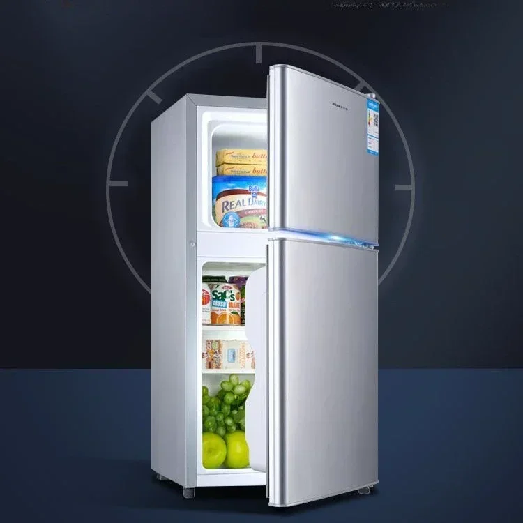 [First-Class Energy Saving and Power Saving] Refrigerator Small Household Mini Double Door Two-Person Dormitory Room Freezing 1