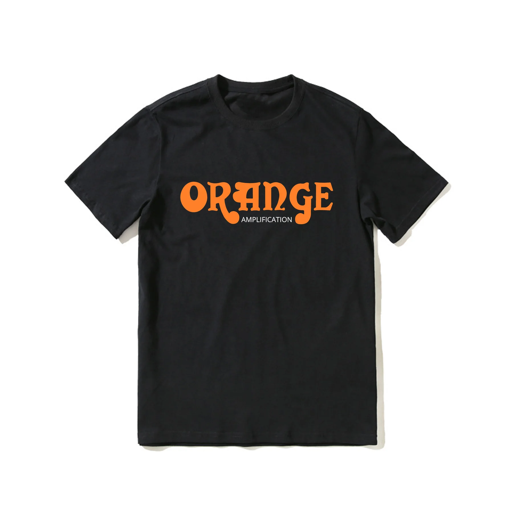 

2023 Hot Sale Summer 100% Cotton Orange Amplification Classic Black T Shirt Men Short Sleeve Cool Tee Hip Hop Streetwear T-shirt