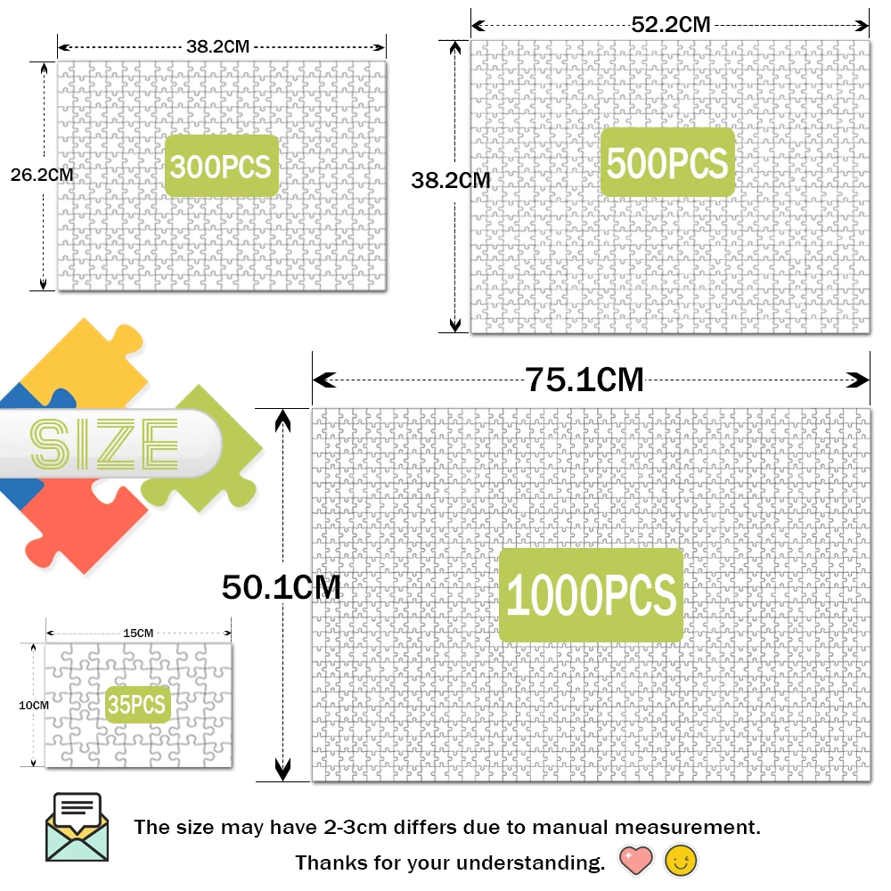 Puzzle personnalisé avec photo, jouets d'apprentissage pour adultes et enfants, cadeaux faits à la main, 300 pièces, 500/1000 pièces