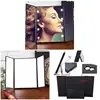 Tri-Fold Makeup Mirror with LED Light Portable Travel Compact Pocket Mirrors Travel Fold Cosmetic Mirror 3