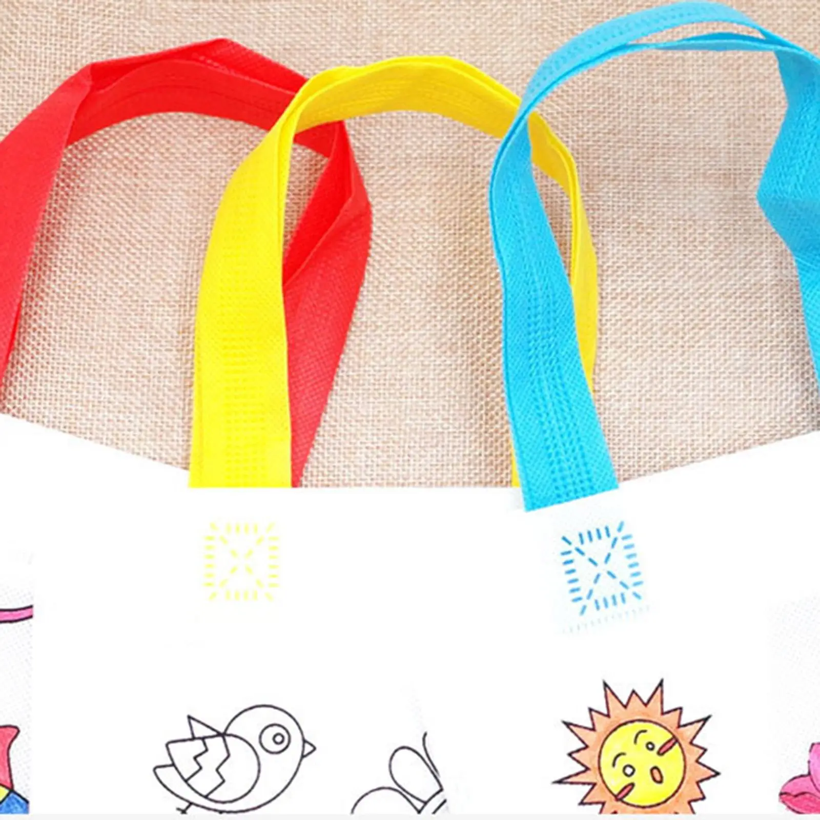 

5x DIY Graffiti Bag, Portable Color Your Own Bag, Color Cognition, Party Goodie Bags with Coloring Pens for Children Kids