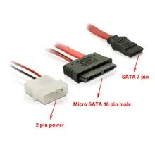 

Cable Micro SATA male + 2 pin Power 5 V SATA 7 pin for 1.8″ Hard Drive SSD 30 cm