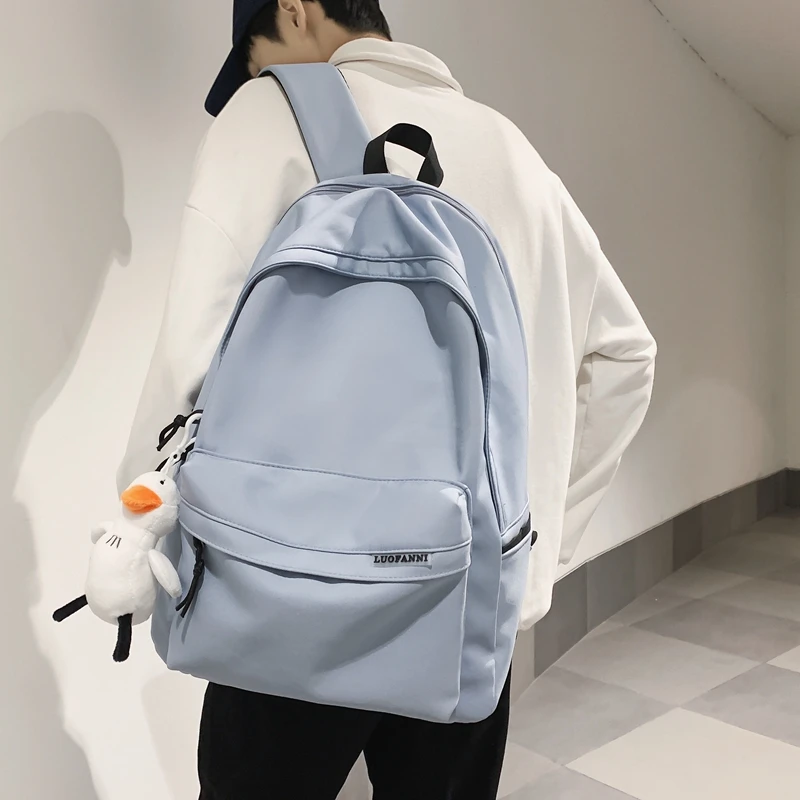 2022 Trend Fashion Simple Women Backpack Bookbag For Teens Kawaii  Waterproof Girl School Bag Black Nylon Mochila Trendy Rucksack - Backpacks  - AliExpress