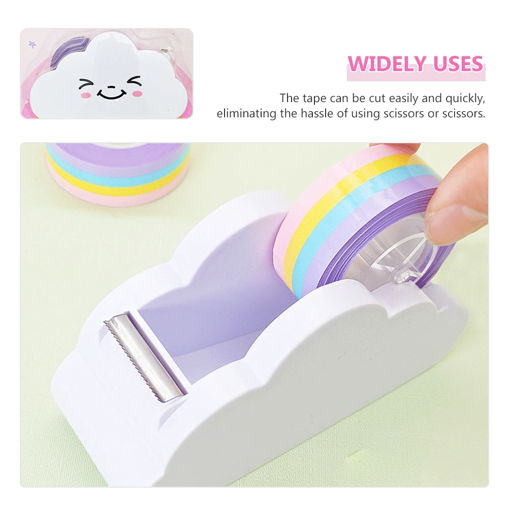 

Rainbow Paper Roll Holder Office Supplies Washi Desk Cute Desktop Office Cloud Cutting Masking Adhesive Cartoon Supplies Machine