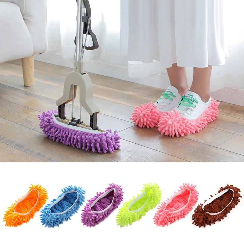 6 Pairs Mop Shoes Cover Floor Dust Socks Cleaning Lazy Slippers Household Wiping Mops Head