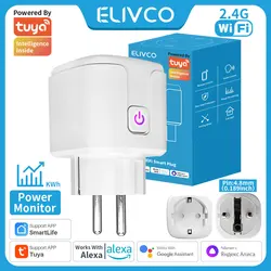 Smart WiFi EU Socket with Power Monitoring and Voice Control Compatibility - 1