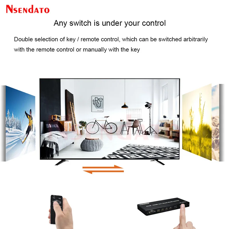 KVM HDMI Quad Splitter Screen Multiviewer 4x1 4k 60hz Multivisor HDMI KVM Quad 4x1 Seamless Segmentacion Switch For USB Keyboard