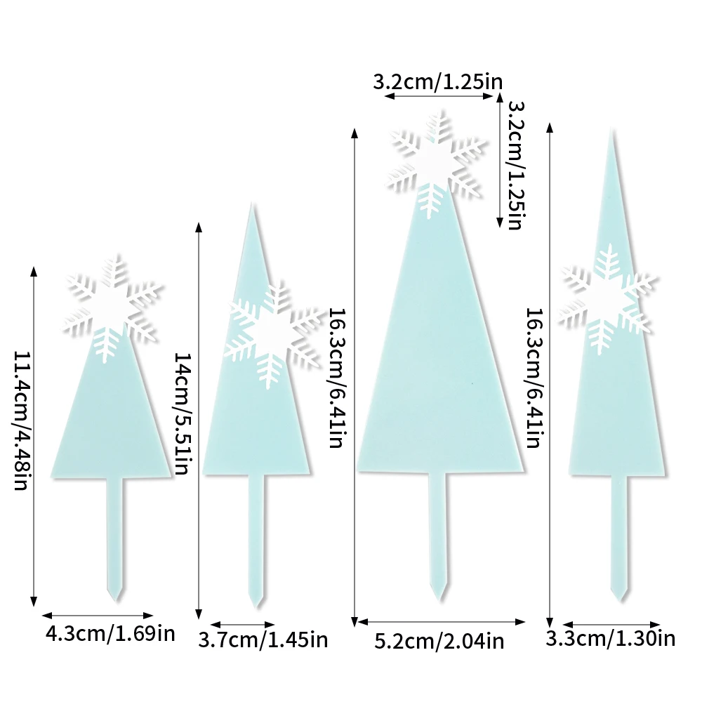 Description Picture 4 of itemFrozen snow Cake Decoration Acrylic Snowflake Castle Tree Cake Topper winter Snowflake Theme girls Birthday Party decor supplies