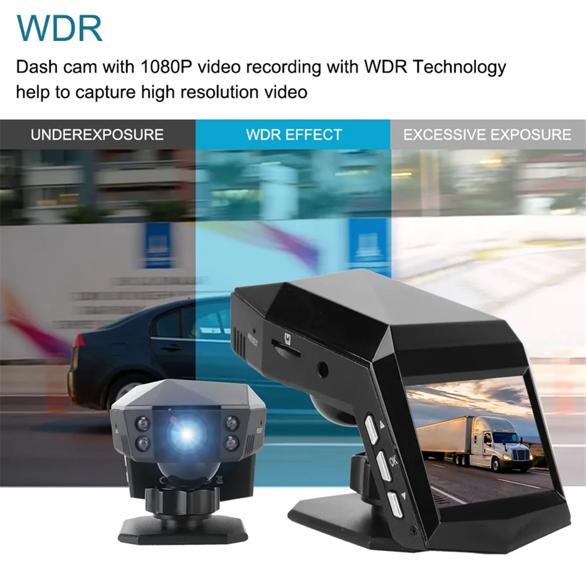 New Car Dash Video Recorder Rear View Monitor DashCam 2Inch Screen 1080P Wide Angle(A)