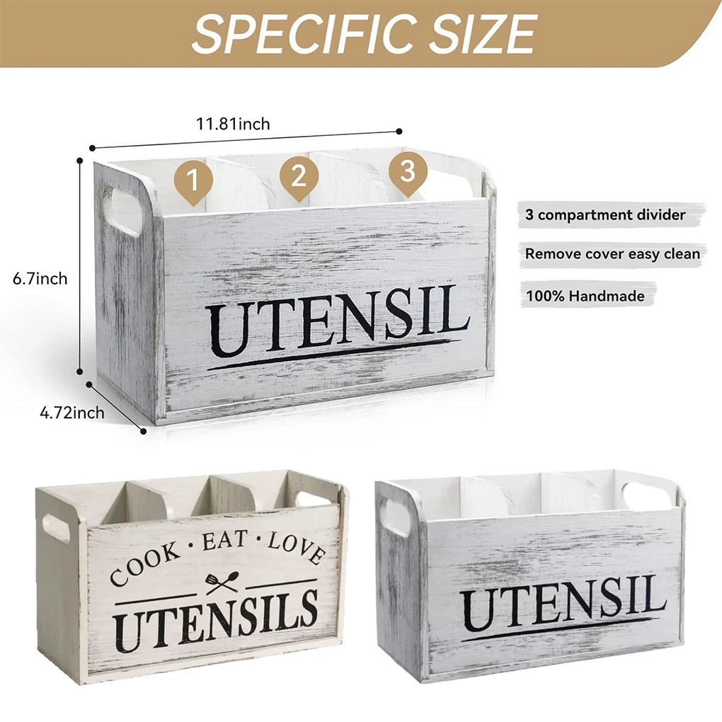 Kitchen ForUtensil Holder With 4 Compartment Storage Dont Have To Worry About Tipping Over Organizer Style 1 6