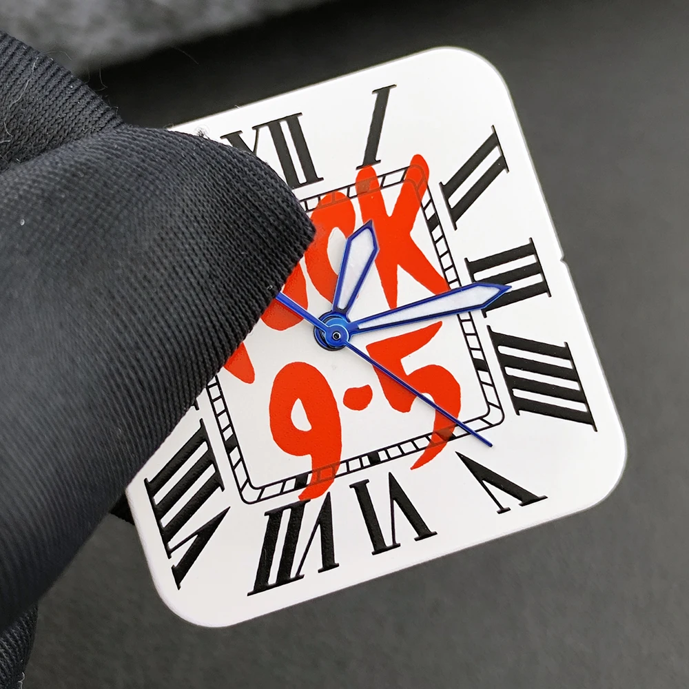 Square Dial 'Time is Money' Customized Watch Face for Premium Watch Accessories