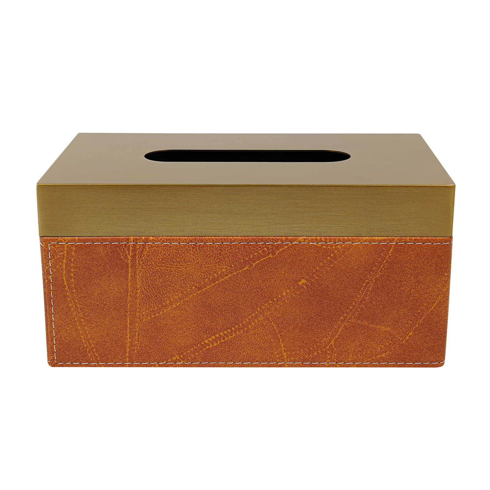 Taschentuchbox-Halter aus Metall, PU, modern, für den Tisch, Orange, für Zuhause, Büro, Badezimmer, Dekoration – Detail 11