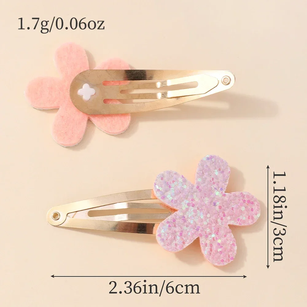 16Pcs/set Cute Glitter Rainbow Heart Star BB Handmade Hair Clips for Girls Handmade Hairpins Barrettes Headwear Hair Accessories 2