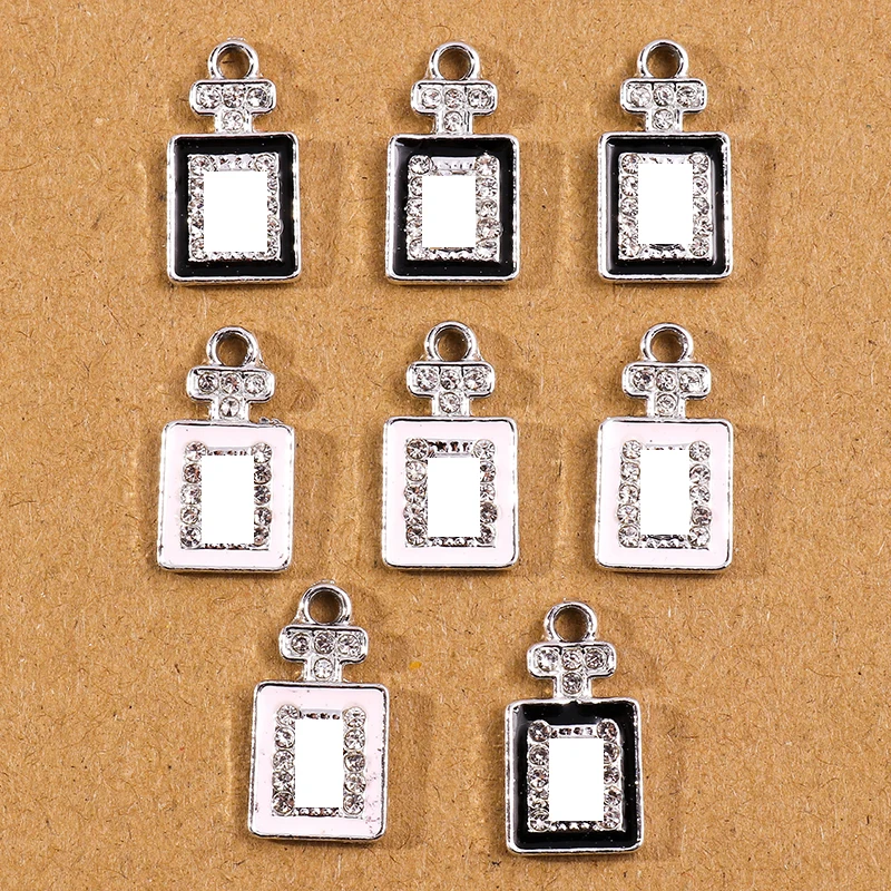10 stücke 20*11mm niedlichen Emaille Kristall Parfüm Flasche Charm Anhänger für Halskette Ohrringe DIY Schmuck machen Zubehör Ergebnisse