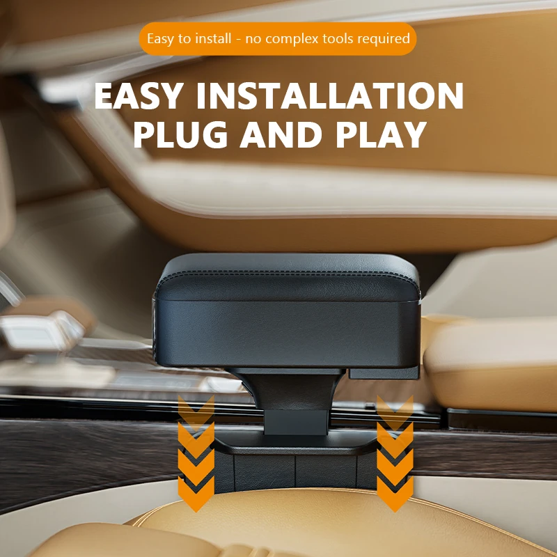 Adjustable Car Armrest Storage Box with Hidden Cup Holder