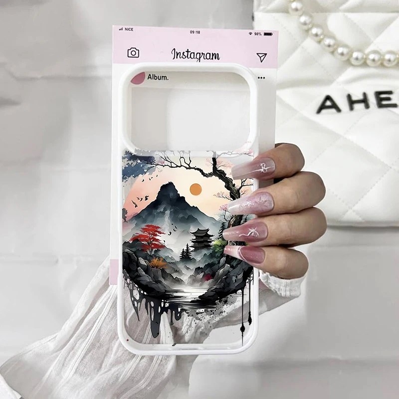 Japanese Landscape Clear Phone Case - Transparent Acrylic Cover Shell