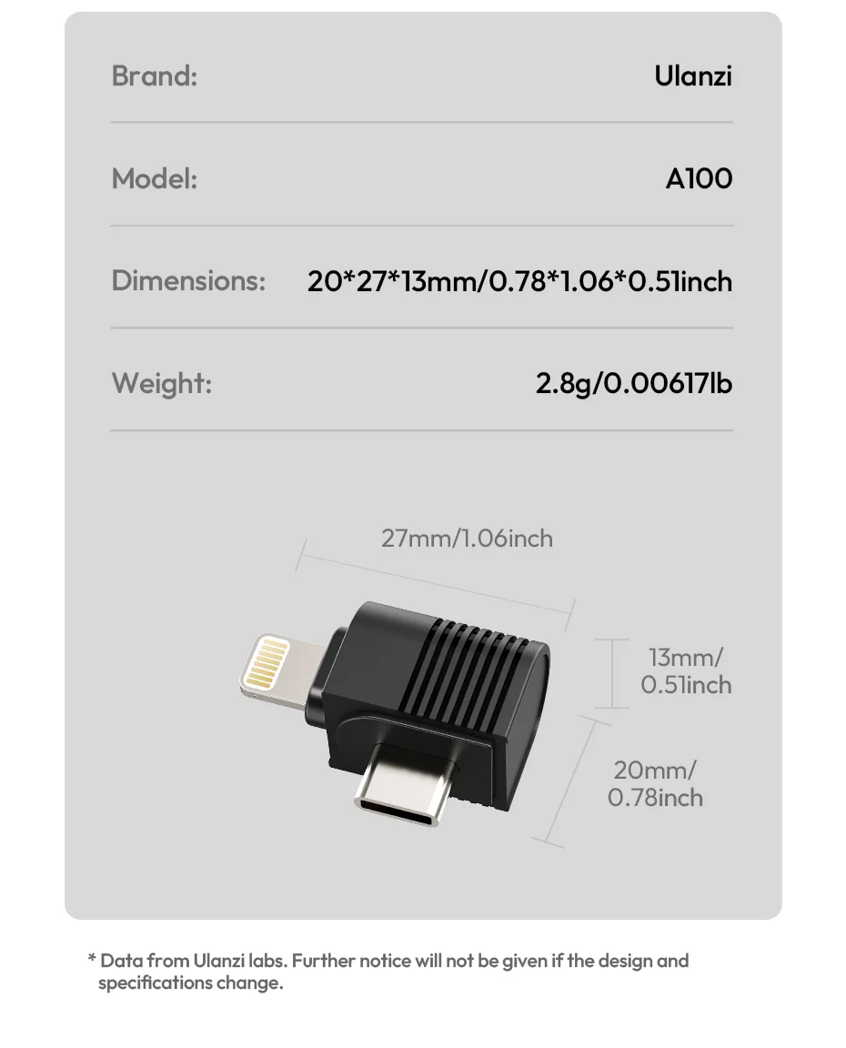 Ulanzi A100 Wireless Lavalier Microphone 20M Transmission for Street Interviews Vlogging Music Recording for Smartphones Cameras