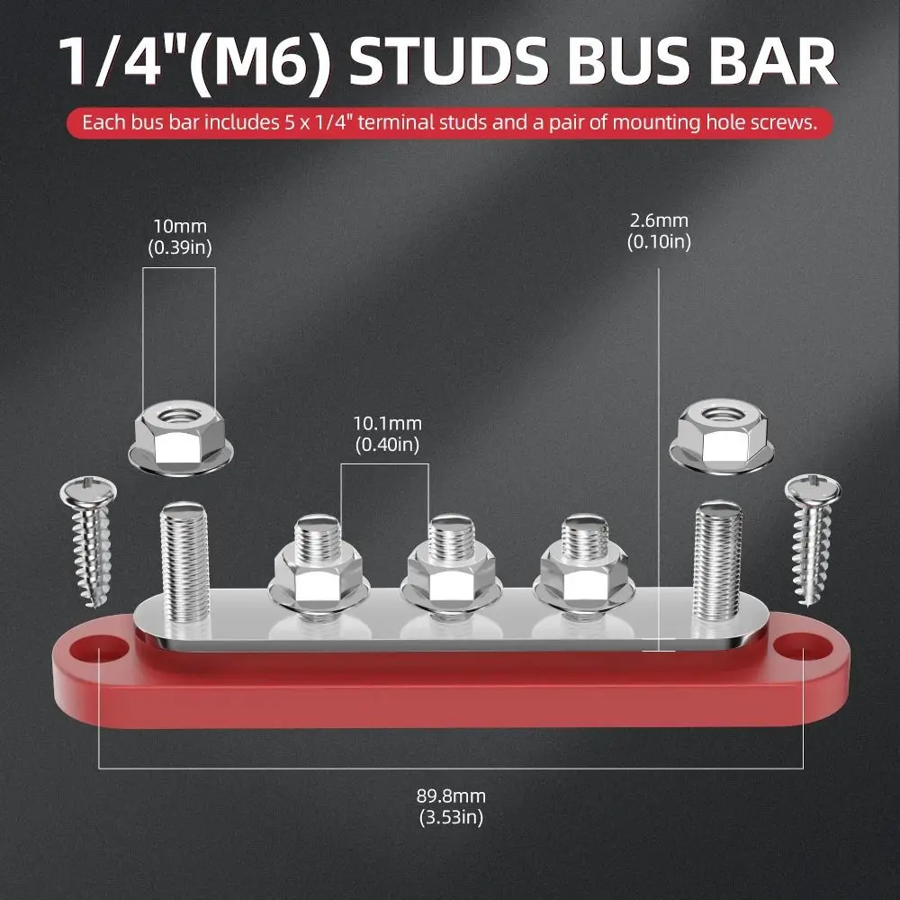 Bus Bar Power Distribution Block 150A 48VDC Cover Bus Copper Busbar Automobile Busbar Marine Automotive Solar Systems power distribution block