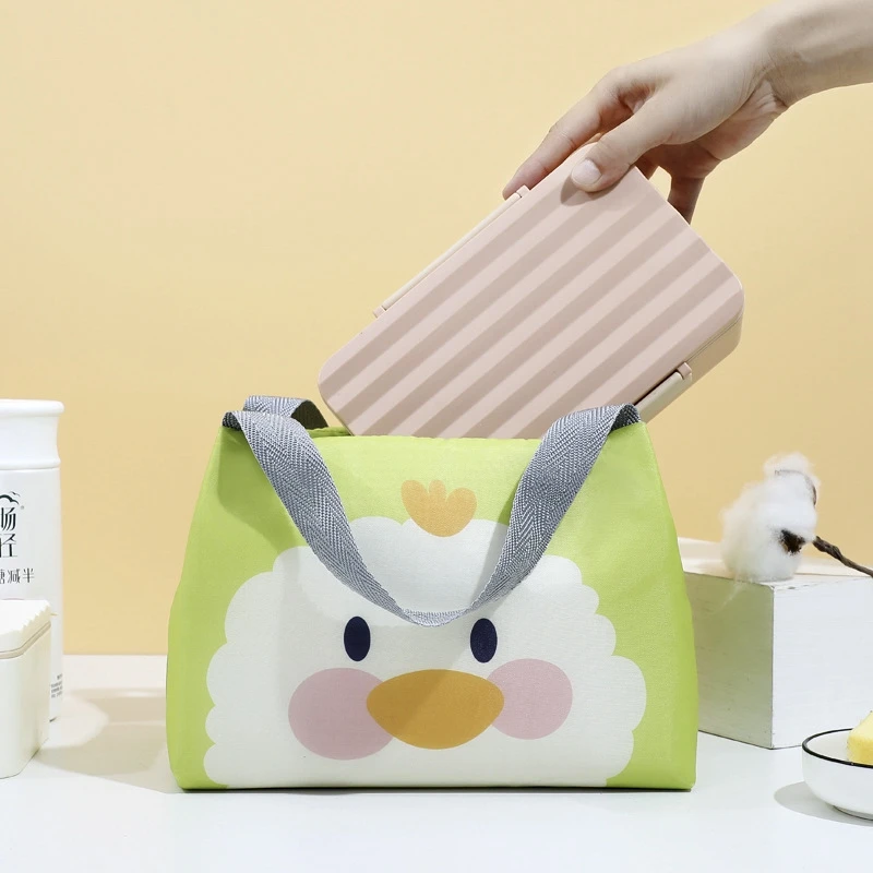 BYMONDY Lovely Lunch Box for Kids Cartoon Animals Printing Bag Children School Bento Storage Pouch Thermal Insulated Lunch Bags