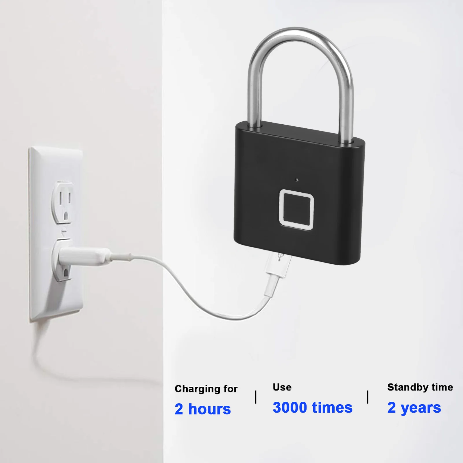 Fingerprint Gym Lock Padlock Keyless Waterproof Biometric Electronic Lock USB Rechargeable fingerprint padlock electronic lock smart lock
