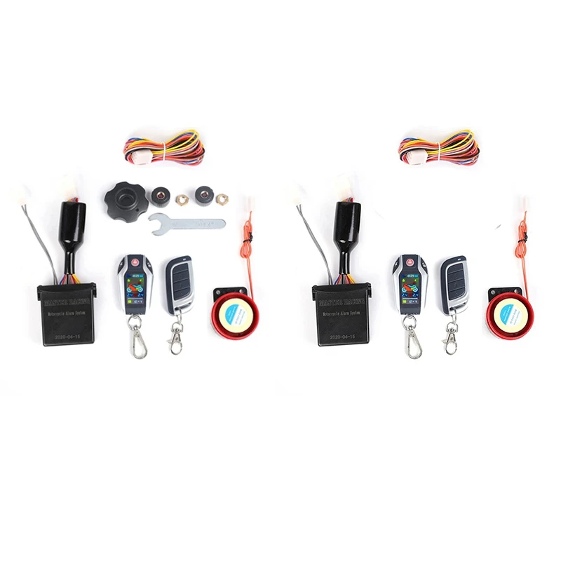 LCD Motorcycle Alarm Auto Lock/Unlock Security System Two Anti-Theft Alarms Keyless Engine Start,Tire Pressure Monitor Durable