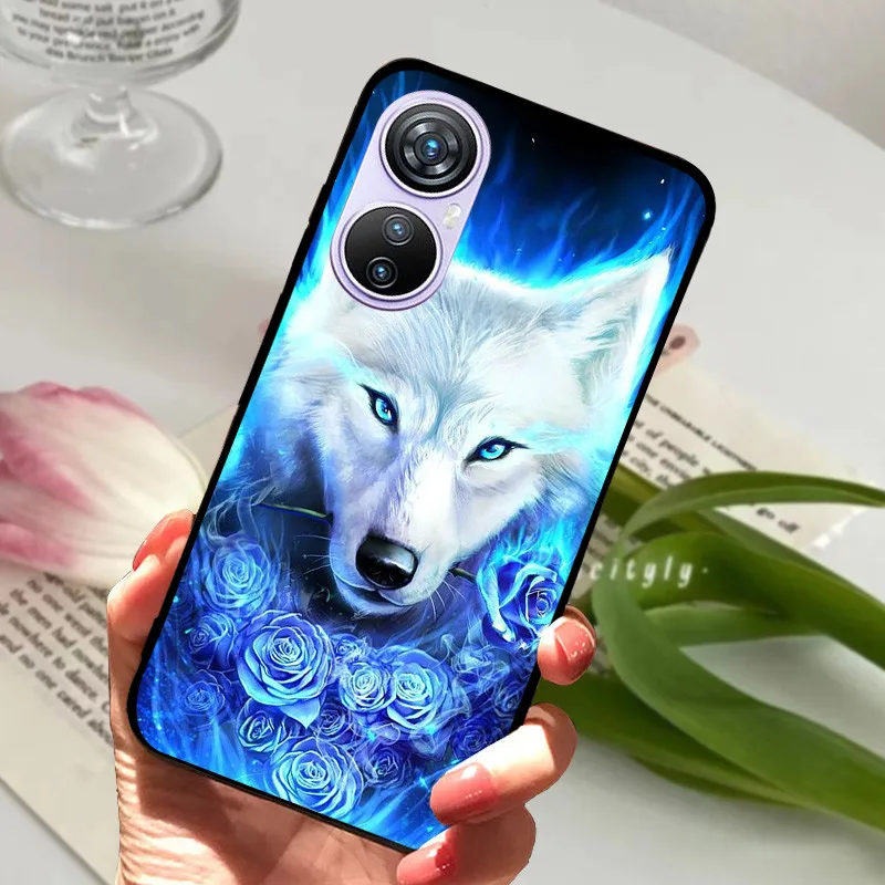 Animal Cartoon Soft Silicone Black Phone Case, 6.67 Premium Cover