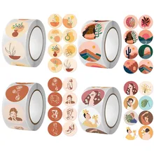 

500 Pcs/roll Cute Scrapbooking Stationery Stickers Envelope Sealing Label Personalized Small Business Gift Decoration Stickers