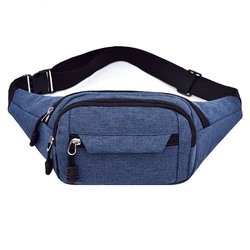 Waterproof Canvas Outdoor Sports Waist Bag - Men's Crossbody Fanny Pack (Blue)