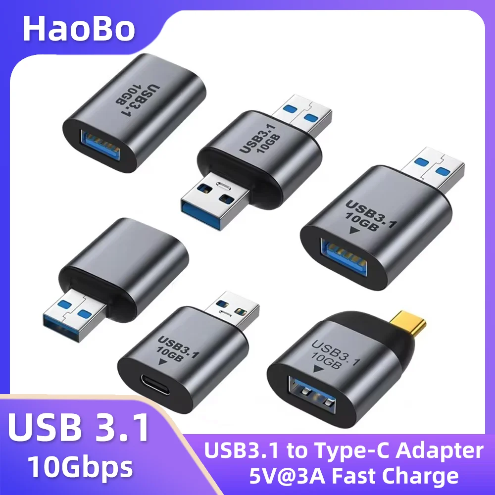Universal USB A to Type-C Fast Charging Adapter with 10Gb Data Transfer Capability