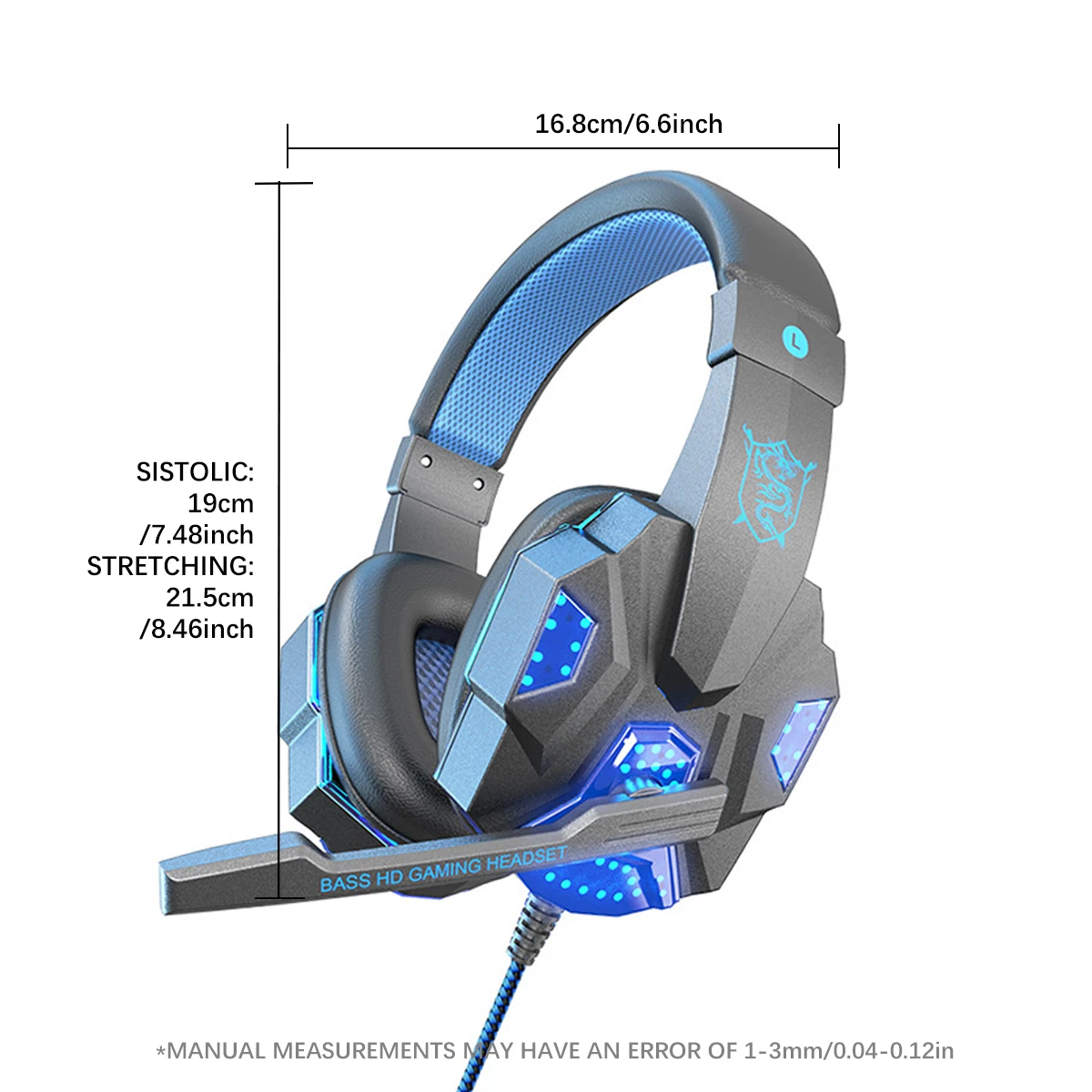 Luxury LED Light Wired Gaming Headphones With Microphone