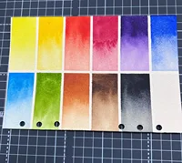 Winsor & Newton Cotman Watercolor Paint Field Pocket Portable Travel Set 12 Colors Half Pans Watercolor Painting Brush Sponge 6
