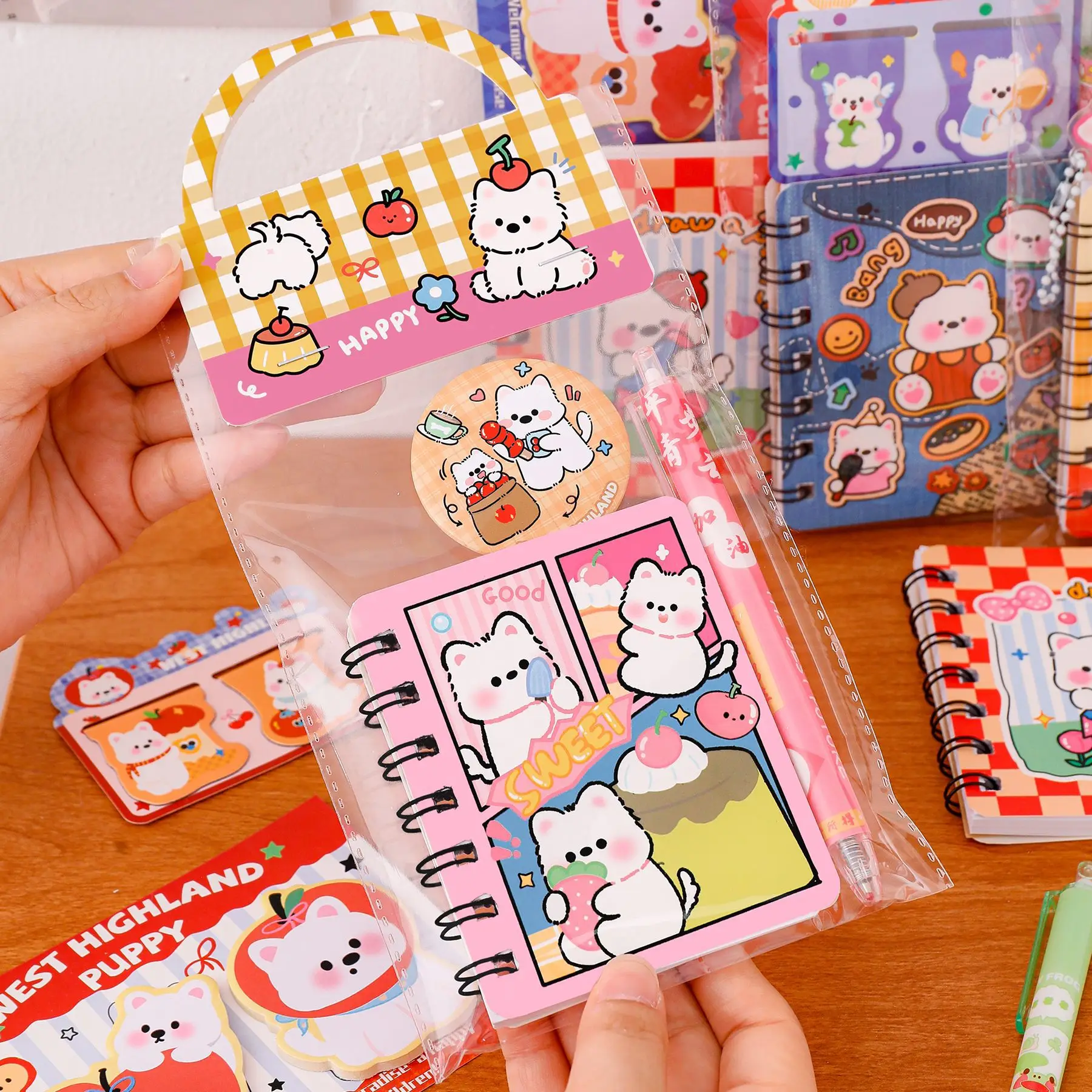 웨스트 하이랜드 화이트 테리어 문구 세트 귀여운 강아지 디자인 학교 용품 어린이를 위한 선물 쓰기 그림 그리기 학생 파티 선물