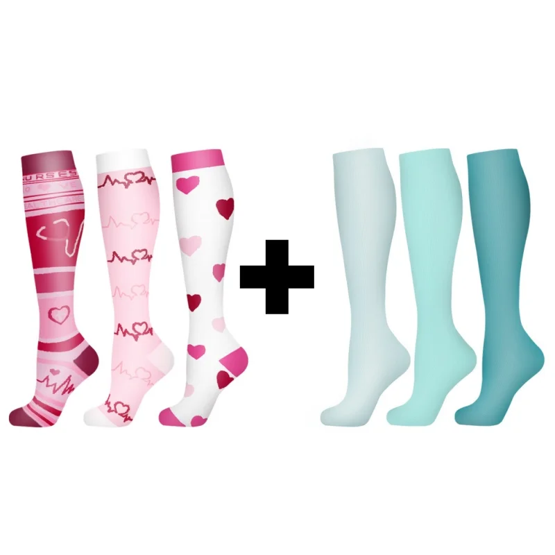 Compression Socks for Outdoor Sports - Calf Support & Swelling Relief (3 Pairs)