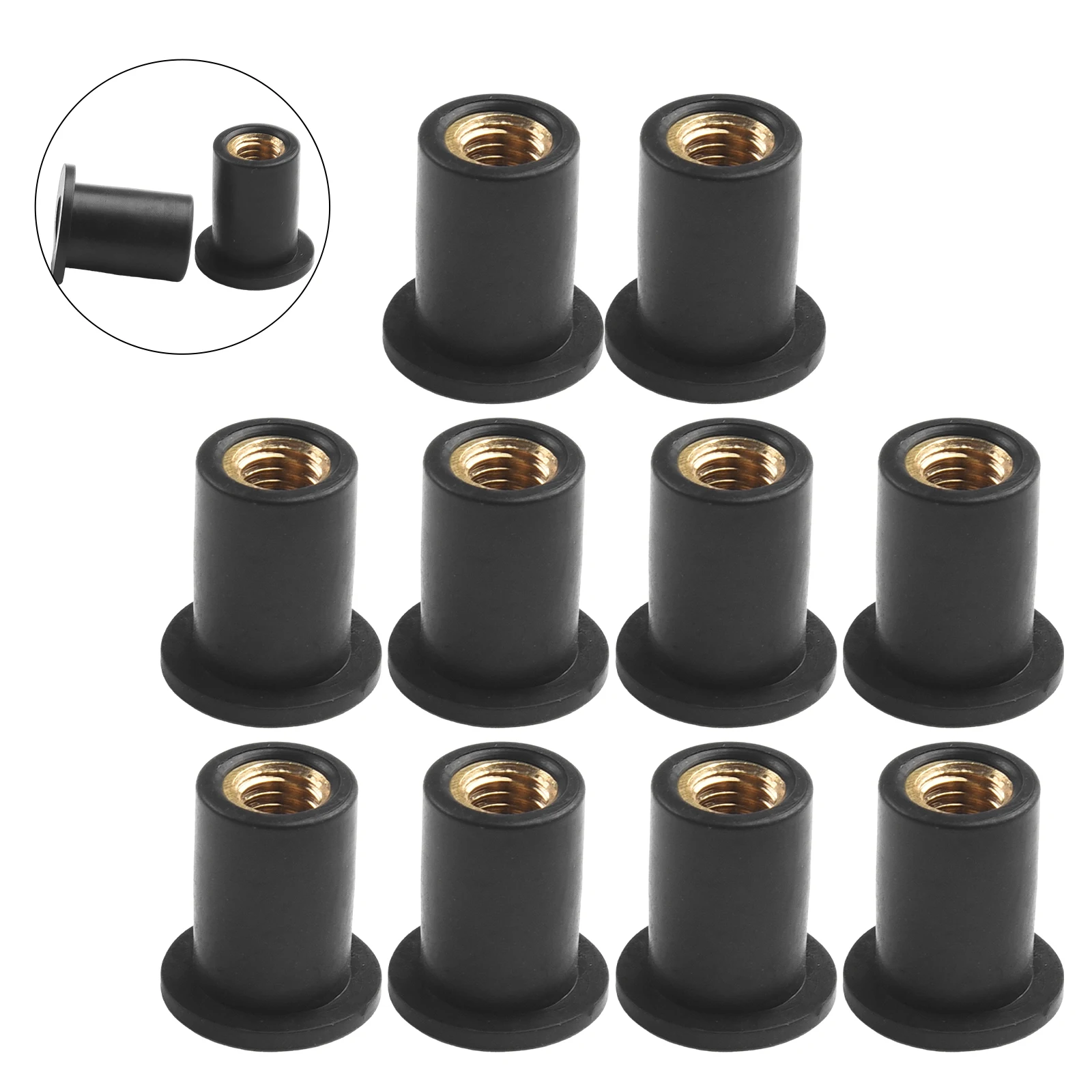 

Motorcycle Windshield Rubber Nut M5 Vibration Damper Panel Mounting for ATV and Motorcycle Applications 5mm (Pack of 10)