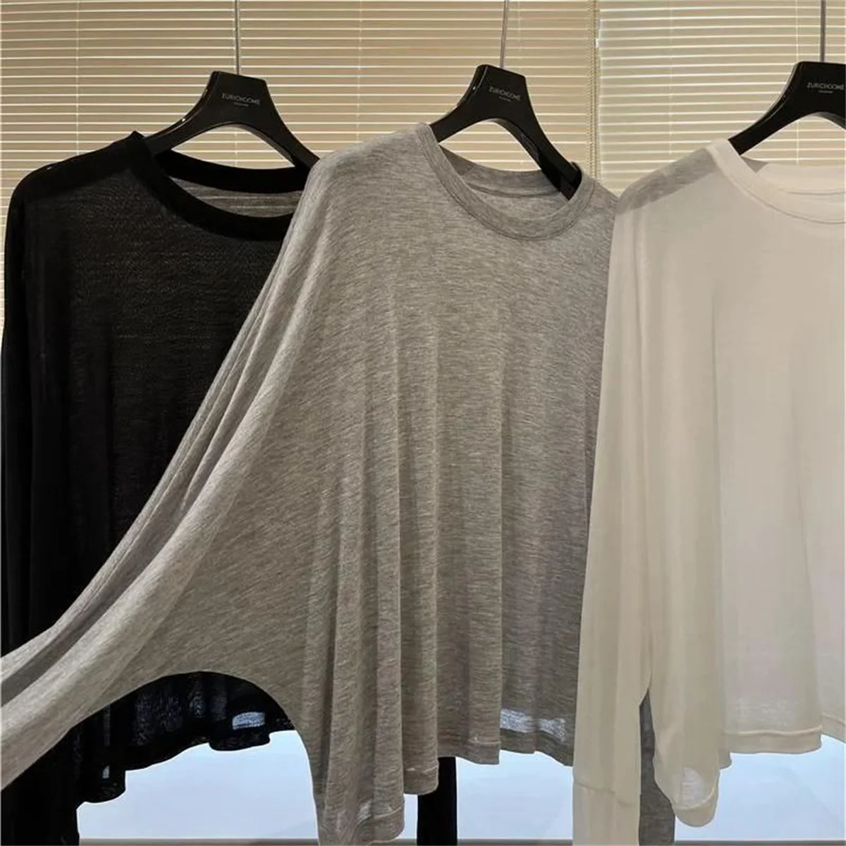 Modal Long Sleeve T-shirt Women Summer Korean Style Sun Protection Soft Skin Shirt Loose Outerwear Air Conditioner Clothing