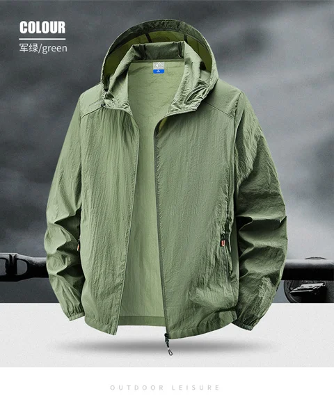 Jacket Mens Spring autumn New men sun protection coat jacket Solid color hooded Jackets casual coat Men's business coats 2318