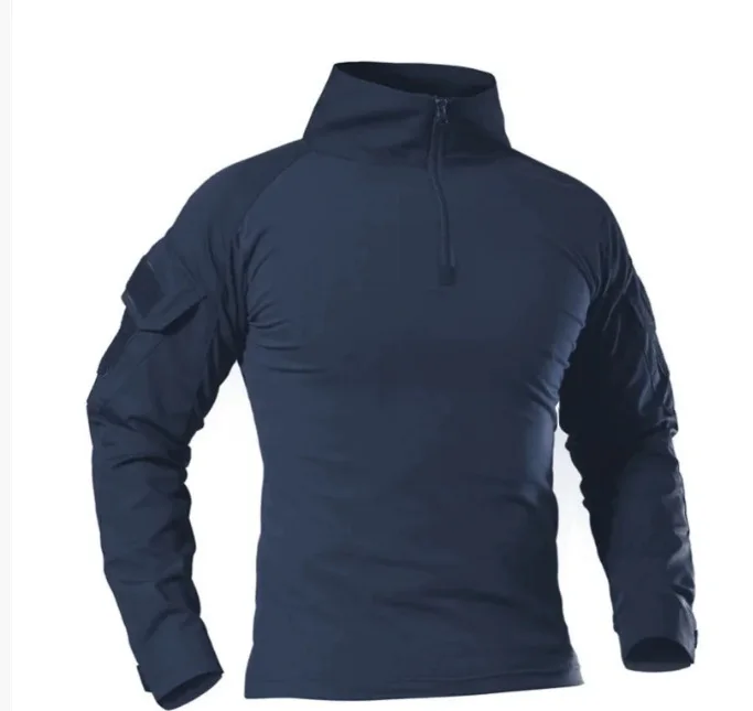 Taktisches Wanderhemd für Herren, Outdoor, Kampf, Militär, langärmelig, Jagd, Tarnung, Kletterhemd, atmungsaktiv, schnell trocknend, Sportbekleidung – Detail 3