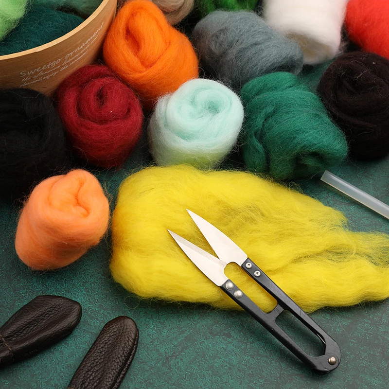 Needle Felting Wool - 36 Colors Wool Roving for Felting Wool Yarn