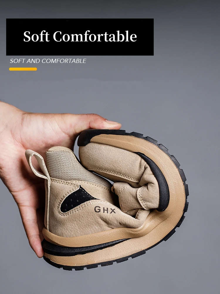 Men Work Safety Boots Autumn Winter Warm Indestructible Steel Toe Work Shoes Anti-Smashing Work Sneakers Protective Safety Shoes 5