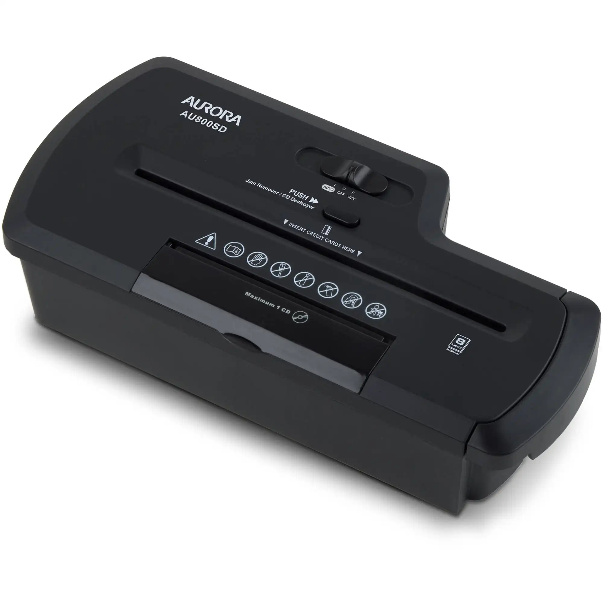 

Aurora GB 8-Sheet Strip-Cut Paper Shredder, CD Destroyer, without Basket