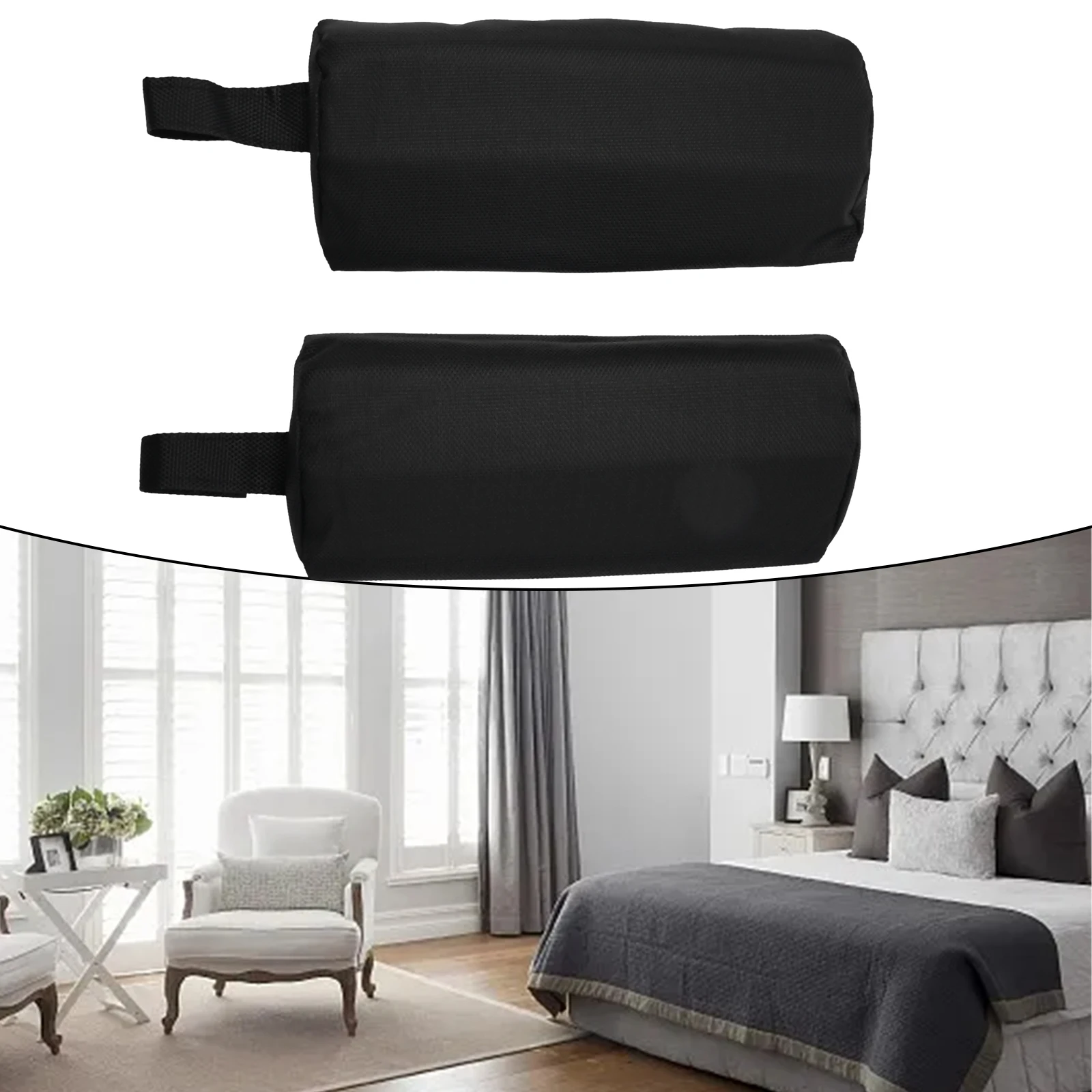 2pcs Black Head Cushion Folding Recliner Chair Pillow Adjustable Beach Outdoor Garden Sun Lounger Headrest Black 35x15x6cm