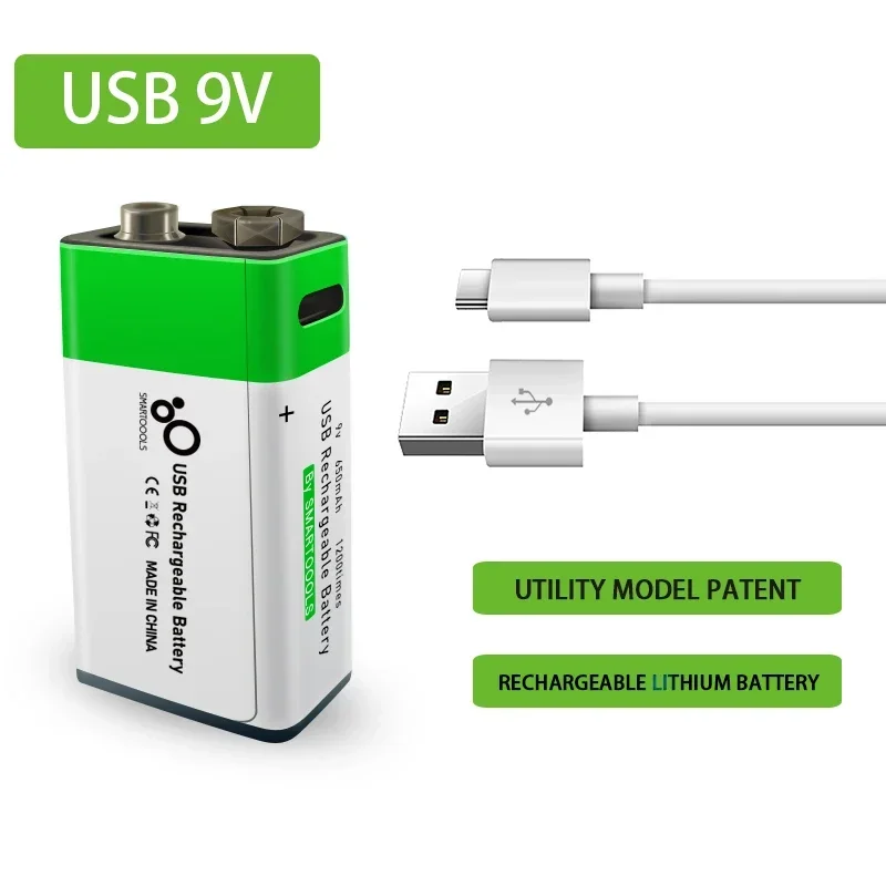 

9v Usb Charge Batteries 650mAh 6F22 Rechargeable Battery Be Used for Toy Remote Control Interphone Etc Bateria 9v Recargable