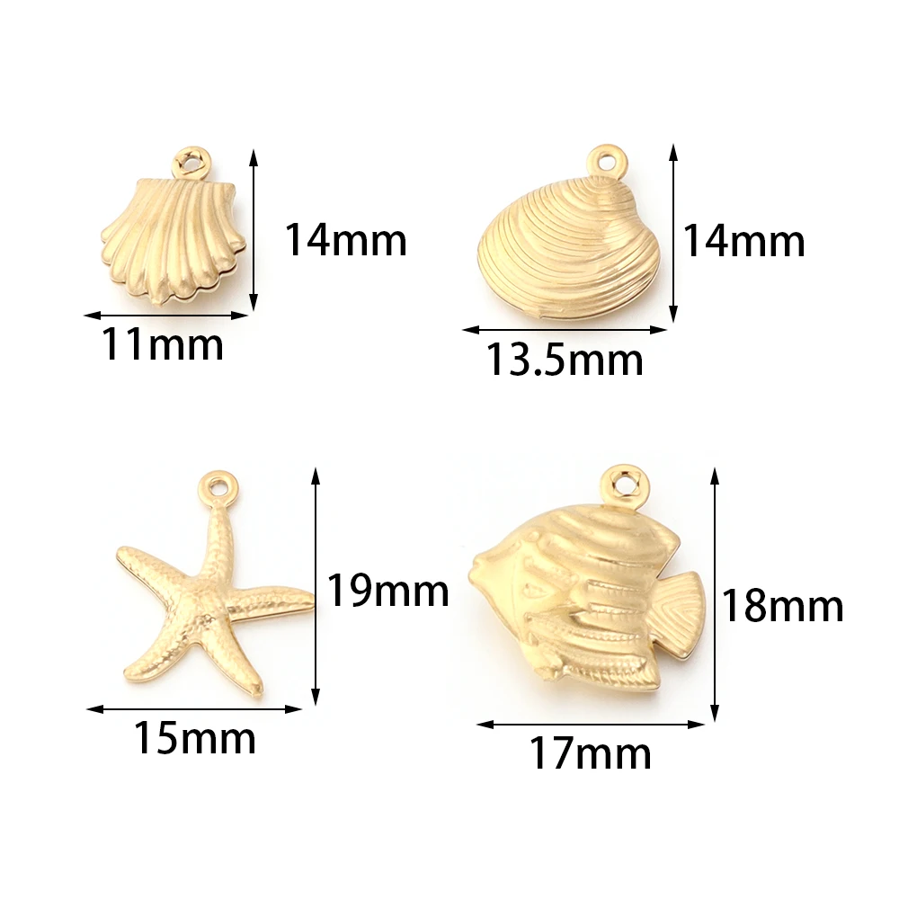 Pendentifs émaillés Formes Marines - Lot De 30 - Acier Inoxydable - Pour Bijoux DIY, Colliers, Bracelets