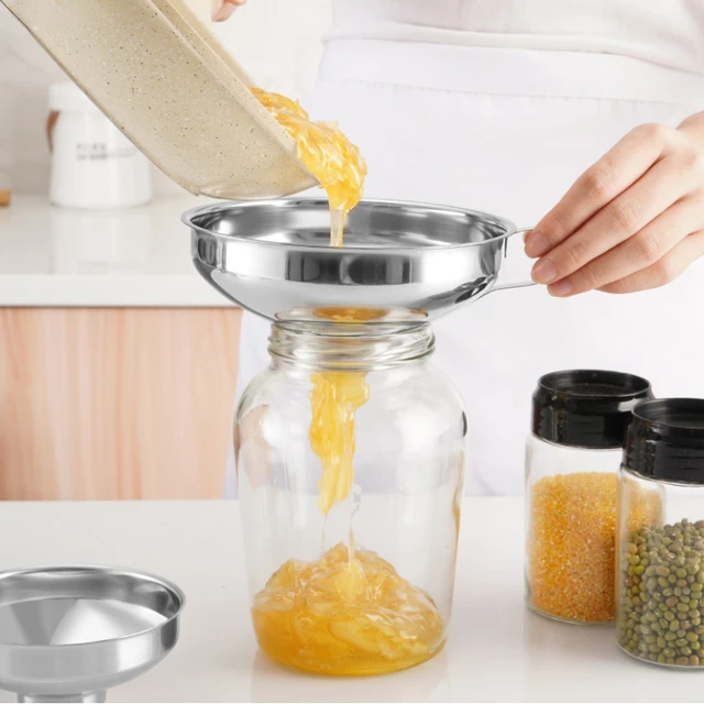 스테인리스 스틸 넓은 입 깔때기 포장 잼 샐러드, 캔 필터 오일 와인 물 향신료, 주방 액세서리 도구 가제트