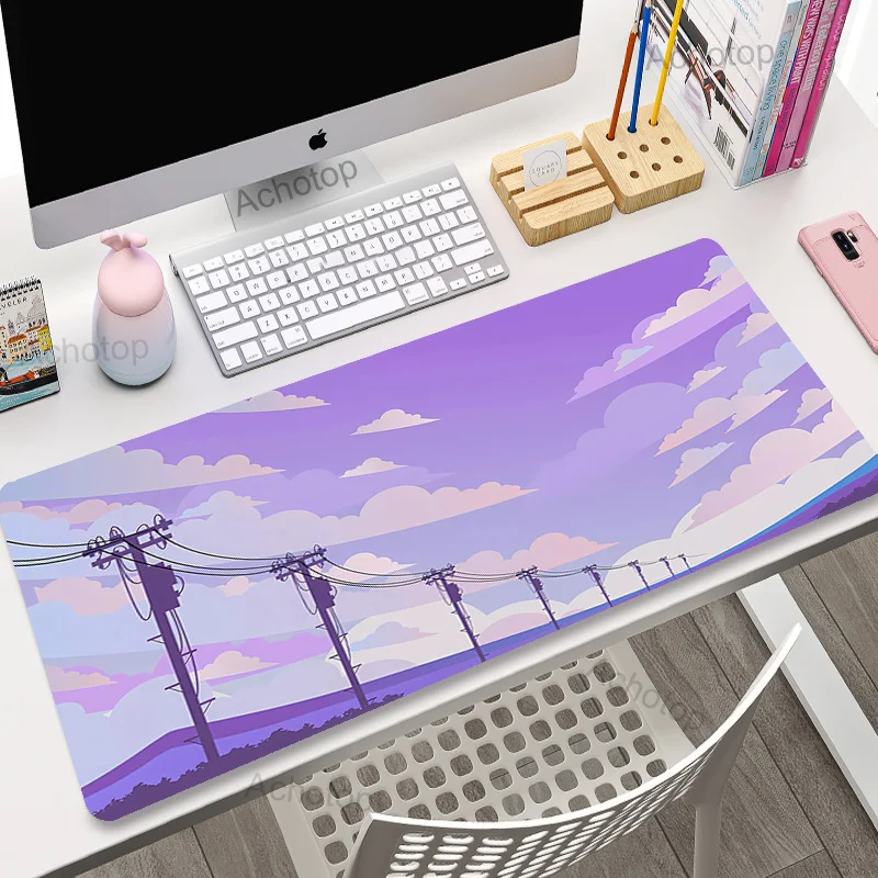 Kawaii Pink Clouds XXL Gaming Mouse Pad – Large 100x55cm Desk Mat