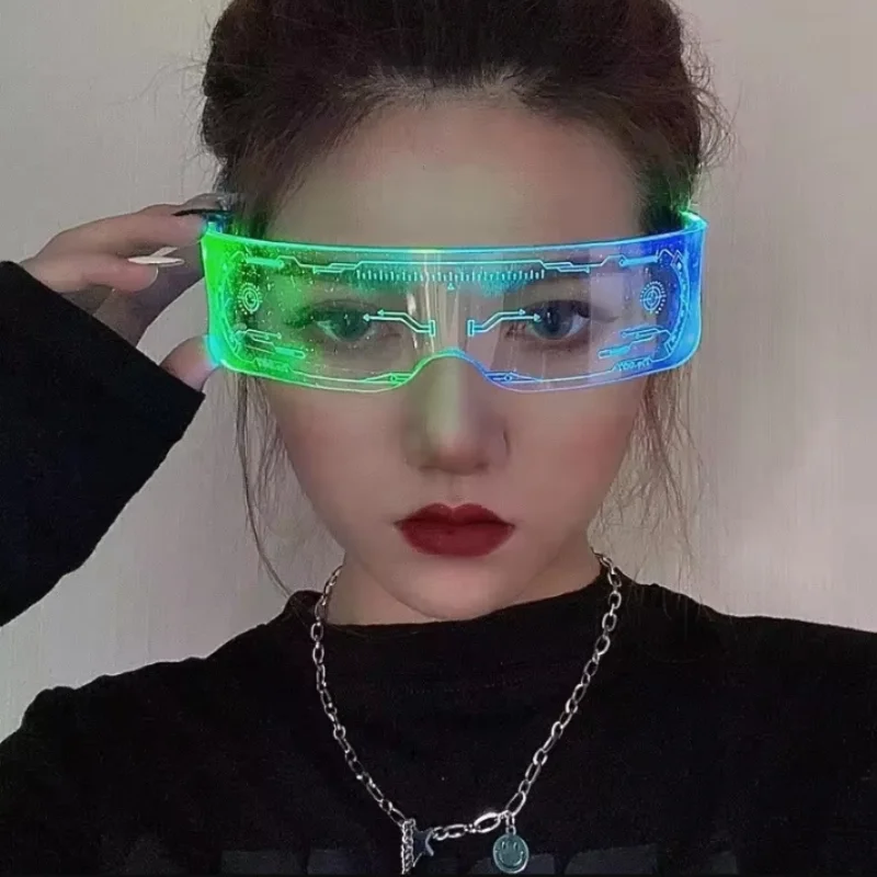 Colorful LED Luminous Glasses Electronic Visor Glasses Light Up Prop For Festival KTV Bar Party Performance Gifts 1PCS