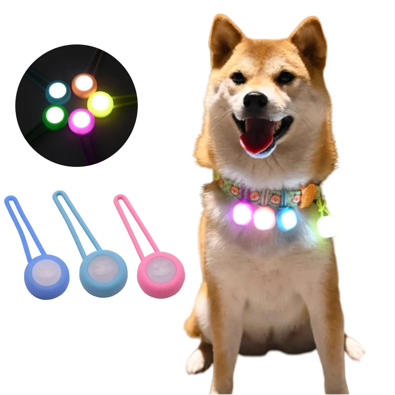 1pc Pet Luminous Pendant Dog LED Walking Night Silicone Hanging Tag Cat Anti-lost Tag