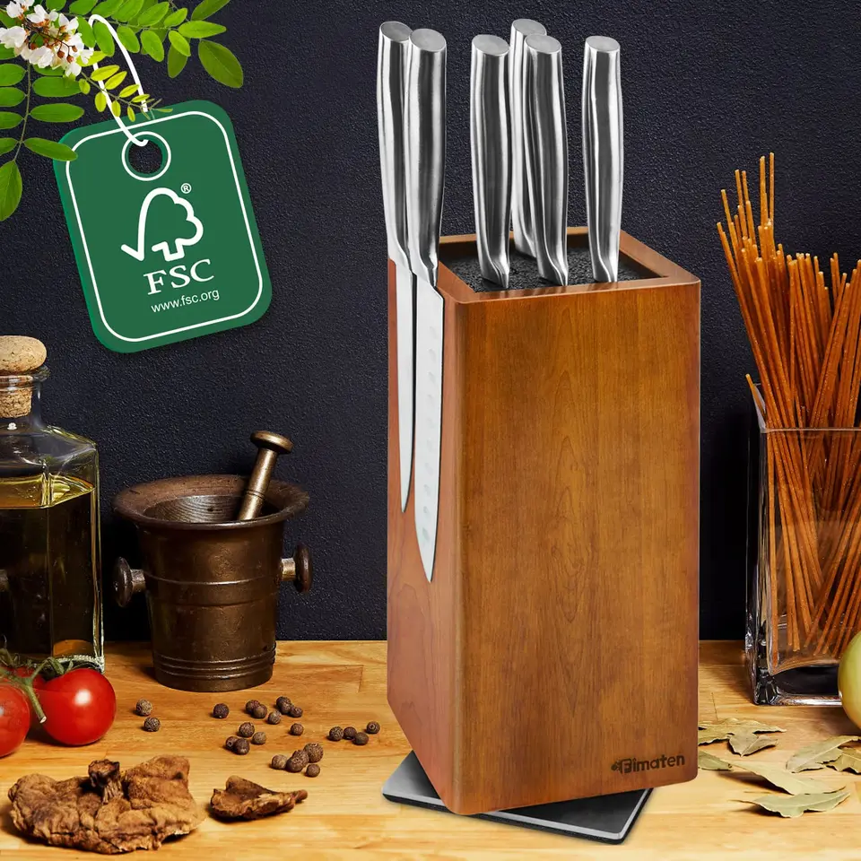 Portaoggetti, portacoltelli girevole a 360 gradi, portacoltelli da cucina